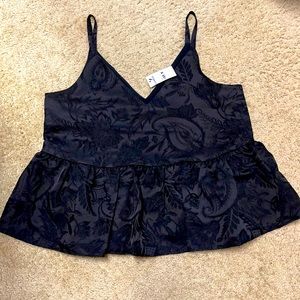 New Express black peplum top Small